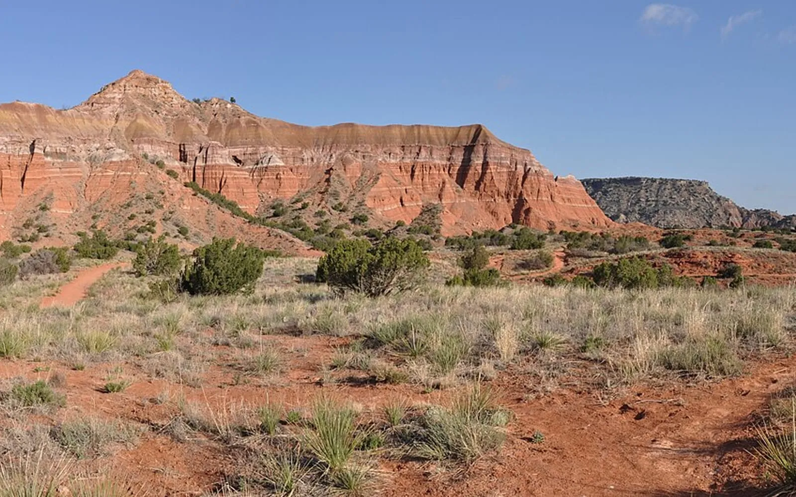Capitol Peak rising from the red rock of Palo Duro Canyon