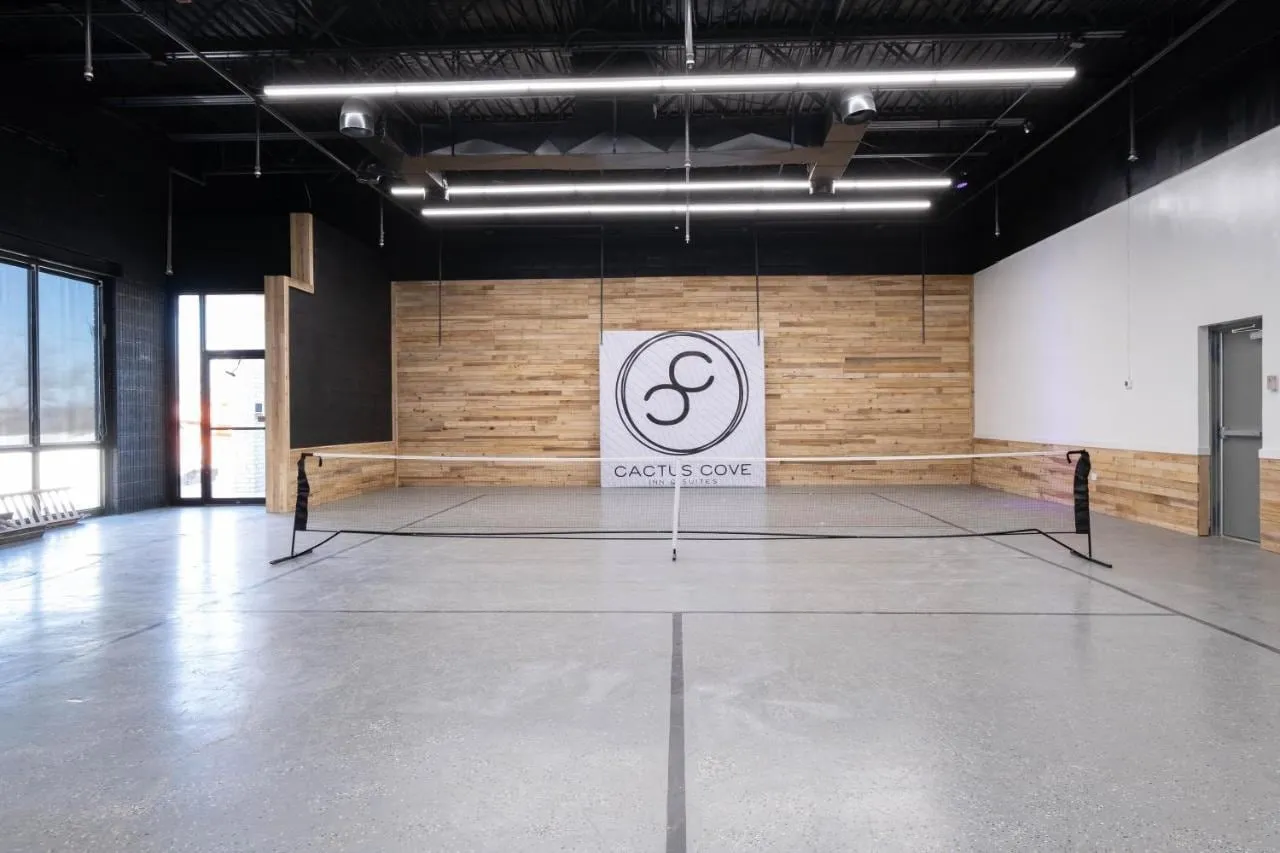 The indoor pickleball court