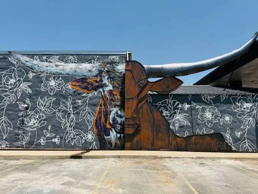 The longhorn mural