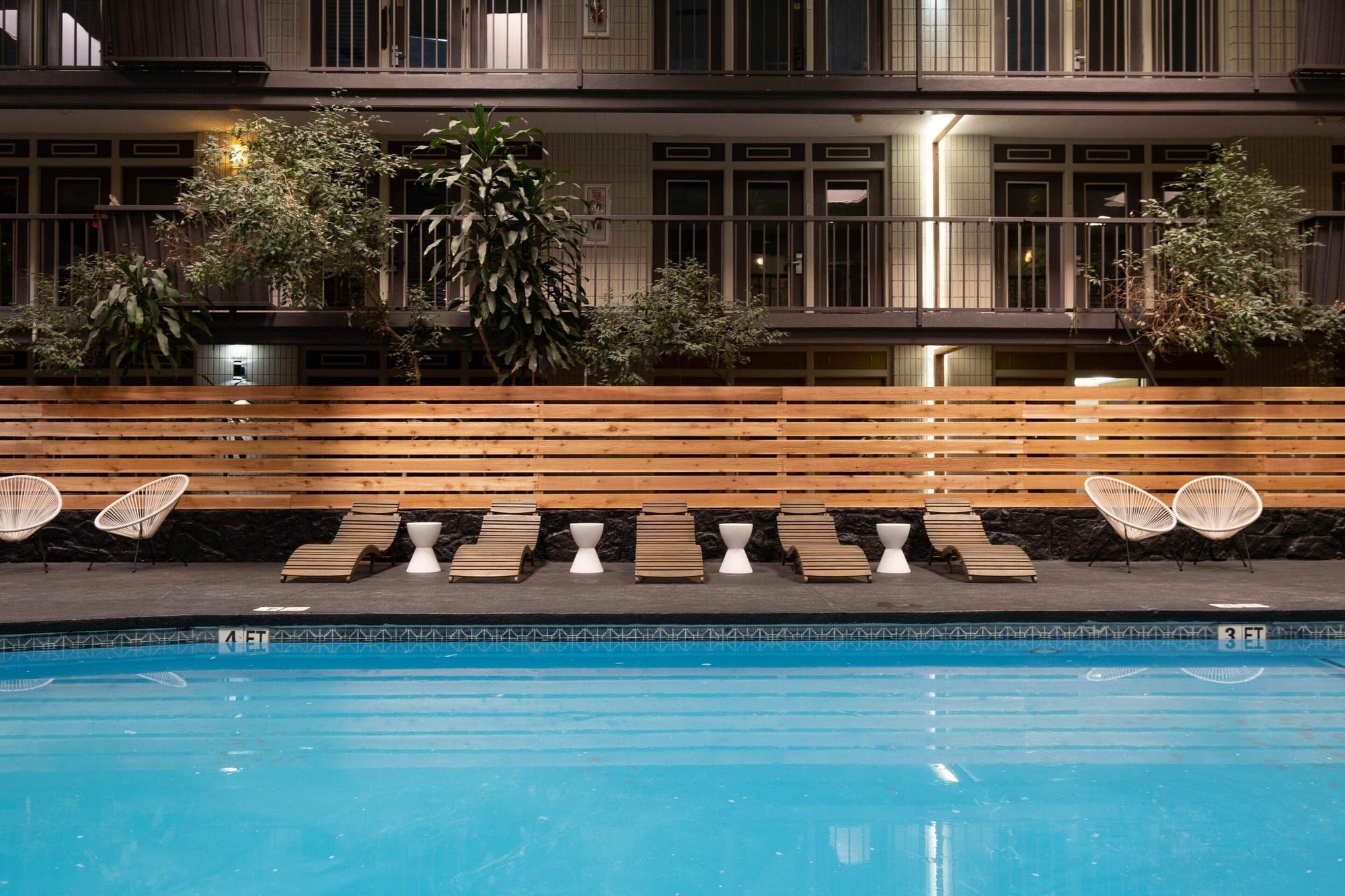 The pool at night